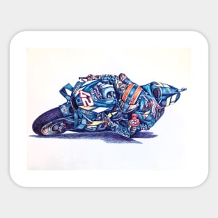 Ballpoint Sketching MotoGP Team No 42 Alex Rins Sticker